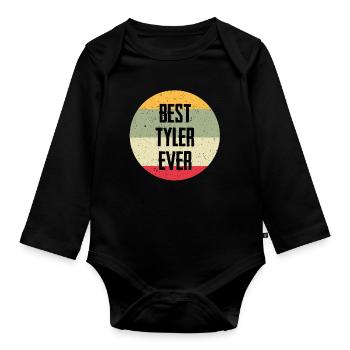 Le meilleur Tyler de tous les temps - Body Bébé bio manches longues - noir - Devant