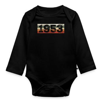 Vintage 1953 Retro 1953 Birthday Gift - Organic Longsleeve Baby Bodysuit - black - Front