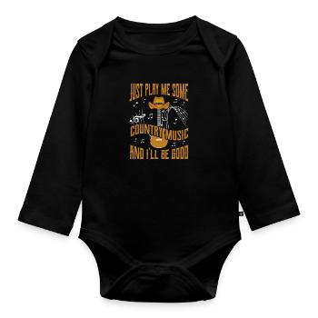 Country Music Country Music Gift - Organic Longsleeve Baby Bodysuit - black - Front