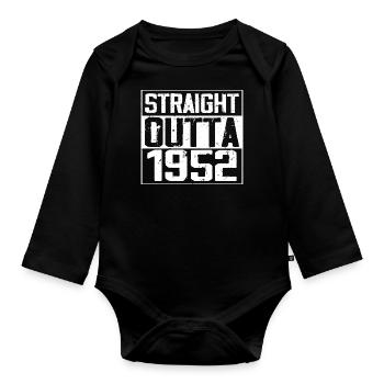Straight Outta 1952 Cadeau Anniversaire 1952 Retro - Body Bébé bio manches longues - noir - Devant