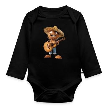 Guitare Noix de - Body Bébé bio manches longues - noir - Devant