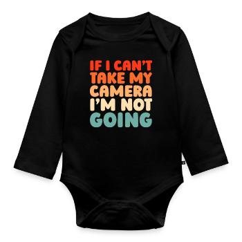 Photographer Photography Camera - Organic Longsleeve Baby Bodysuit - black - Front