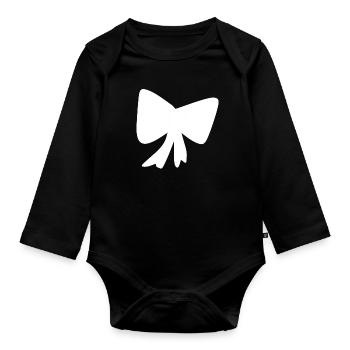 Loop pattern icon - Organic Longsleeve Baby Bodysuit - black - Front