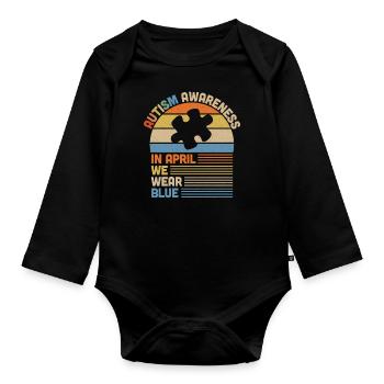 Autisme - Body Bébé bio manches longues - noir - Devant