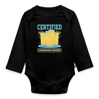 Lemonade Lemon Lemonade Effervescent Stand Gift - Organic Longsleeve Baby Bodysuit - black - Front