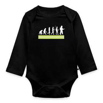 Firefighter Tshirt Firefighter Firefighter 112 - Organic Longsleeve Baby Bodysuit - black - Front