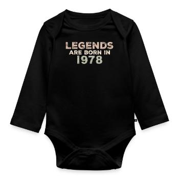 Légendes 1978 Vintage rétro anniversaire Original - Body Bébé bio manches longues - noir - Devant