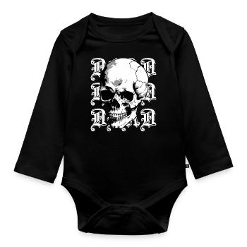 Crâne, Mort, Ossements, Gens, Ténèbres - Body Bébé bio manches longues - noir - Devant
