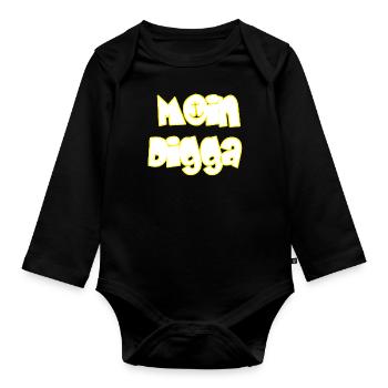 Moin Digga - Baby Bio-Langarm-Body - Schwarz - Vorne