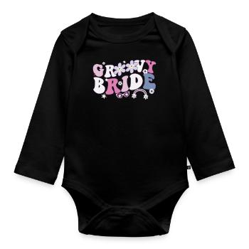 Enterrement de vie de jeune fille mariée - Body Bébé bio manches longues - noir - Devant