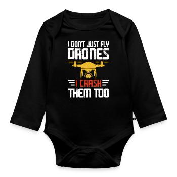 Drohne - Baby Bio-Langarm-Body - Schwarz - Vorne