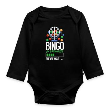 Bingo Player Bingo In Progress - Organic Longsleeve Baby Bodysuit - black - Front