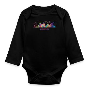 Memphean Skyline Memphis - Baby Bio-Langarm-Body - Schwarz - Vorne