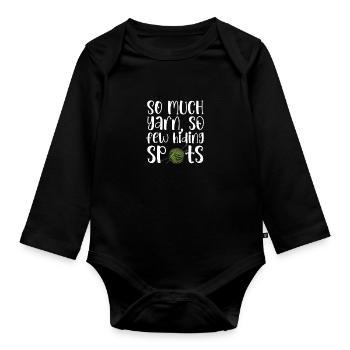Crochet Knitting Sewing Seamstress Gift - Organic Longsleeve Baby Bodysuit - black - Front