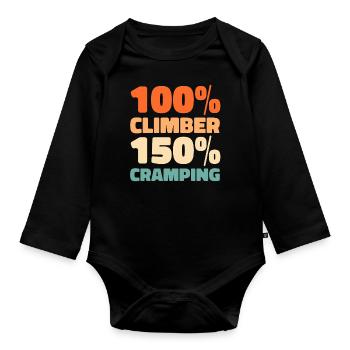 Klettern Kletterer - Baby Bio-Langarm-Body - Schwarz - Vorne