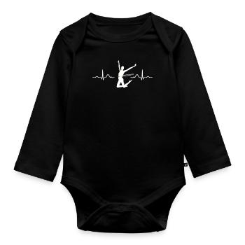 Rhythmic gymnastics - Organic Longsleeve Baby Bodysuit - black - Front