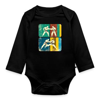 Brasilianisches Jiu-Jitsu - Baby Bio-Langarm-Body - Schwarz - Vorne