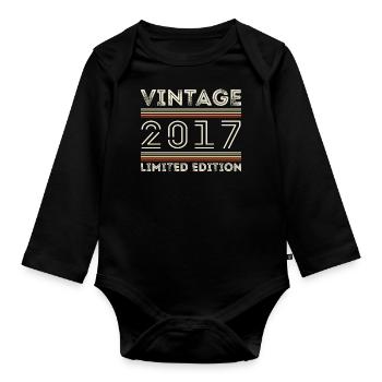 Millésime 2017 - Année 2017 Cadeau d’anniversaire 2017 - Body Bébé bio manches longues - noir - Devant