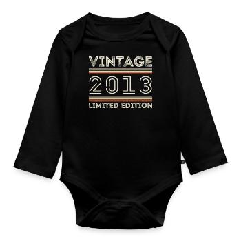 Vintage 2013 - Year 2013 Birthday Gift 2013 - Organic Longsleeve Baby Bodysuit - black - Front