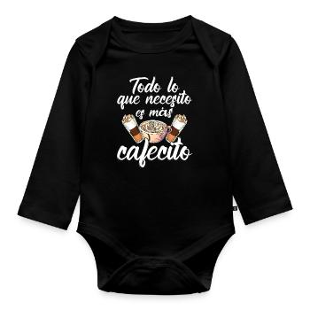 Design de Concha espagnole réalisé par Cafecito pour - Body Bébé bio manches longues - noir - Devant
