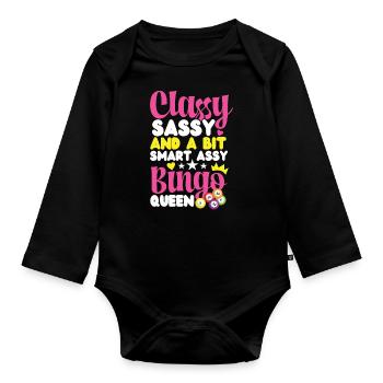 Bingo Player Classy Sassy And A - Organic Longsleeve Baby Bodysuit - black - Front