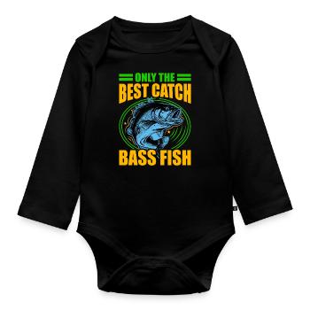 Nur der beste Fang Barschfische - Baby Bio-Langarm-Body - Schwarz - Vorne