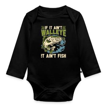 Pêche au doré si ce n’est pas un amateur de pêche au doré - Body Bébé bio manches longues - noir - Devant