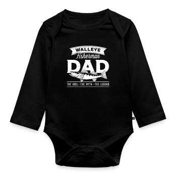 Walleye Fisherman Dad The Idol The Myth Fishermen - Baby Bio-Langarm-Body - Schwarz - Vorne