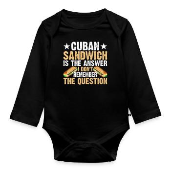 Sandwich Master Deli Sub Lover Sandwich Day Food - Organic Longsleeve Baby Bodysuit - black - Front