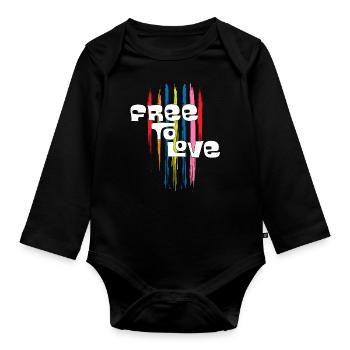 Libre d’aimer - Body Bébé bio manches longues - noir - Devant