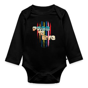 Libre d’aimer - Body Bébé bio manches longues - noir - Devant