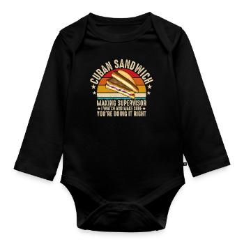 Discover the world of sandwich mastery - Organic Longsleeve Baby Bodysuit - black - Front