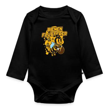 Bees Whisperer Bee Honey Beekeeper Apiculture - Body Bébé bio manches longues - noir - Devant