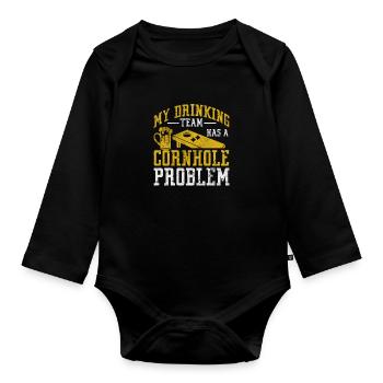 Cornhole - Baby Bio-Langarm-Body - Schwarz - Vorne