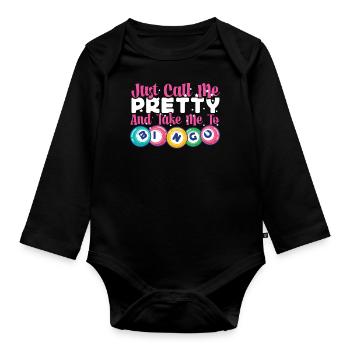 Bingo Player Girl Just Call Me - Baby Bio-Langarm-Body - Schwarz - Vorne