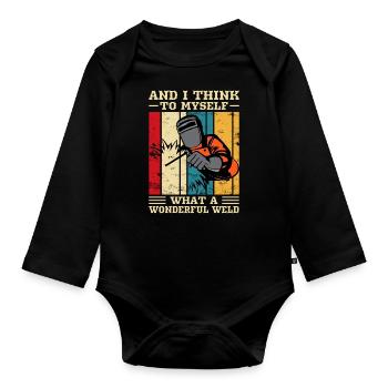 Soudeur de soudage - Body Bébé bio manches longues - noir - Devant