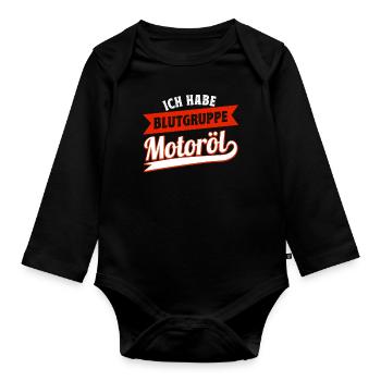 Car Mechanic Mechatronics Technician Mechanic Mechanic Blood Type - Organic Longsleeve Baby Bodysuit - black - Front