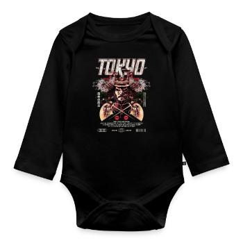 Japanese Culture Tokyo Samurai Warrior - Organic Longsleeve Baby Bodysuit - black - Front