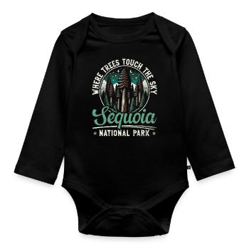 Sequoia-nationalpark Outdoor-reisen Usa Amerika - Baby Bio-Langarm-Body - Schwarz - Vorne