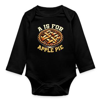 Amateurs de tarte aux pommes - Body Bébé bio manches longues - noir - Devant