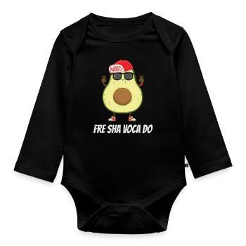 Avocado - Baby Bio-Langarm-Body - Schwarz - Vorne