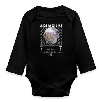 Discus Cichlid Fish Keeper Streetwear moderne - Body Bébé bio manches longues - noir - Devant
