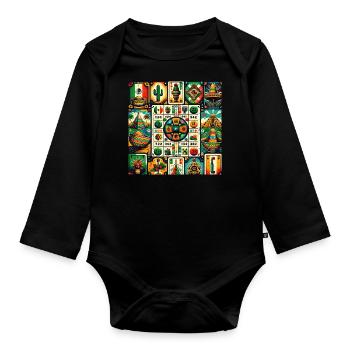 Charme de la Loteria Mexicaine - Body Bébé bio manches longues - noir - Devant