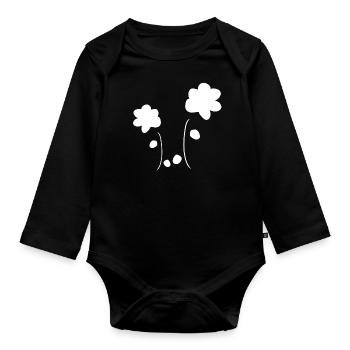 Blume Blumen Symbol Pflanze form - Baby Bio-Langarm-Body - Schwarz - Vorne