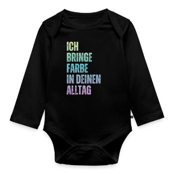 J’amène le peintre peintre papa vernisher - Body Bébé bio manches longues - noir - Devant