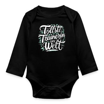 Tollste Trainerin Danke Frau Coach Fitness - Baby Bio-Langarm-Body - Schwarz - Vorne