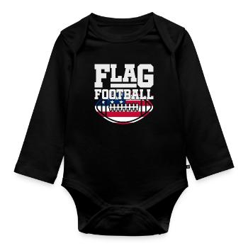 Flag Football America Flag - Organic Longsleeve Baby Bodysuit - black - Front