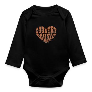 Country - Baby Bio-Langarm-Body - Schwarz - Vorne