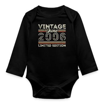 Juin 2006 Cadeau d’anniversaire de juin Juin 2006 - Body Bébé bio manches longues - noir - Devant