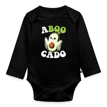 Avocado Guacamole Vegan Geschenk - Baby Bio-Langarm-Body - Schwarz - Vorne